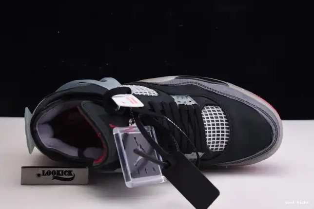 Cheap Off White x Air Jordan 4 Bred Retro CV9388-001 0507